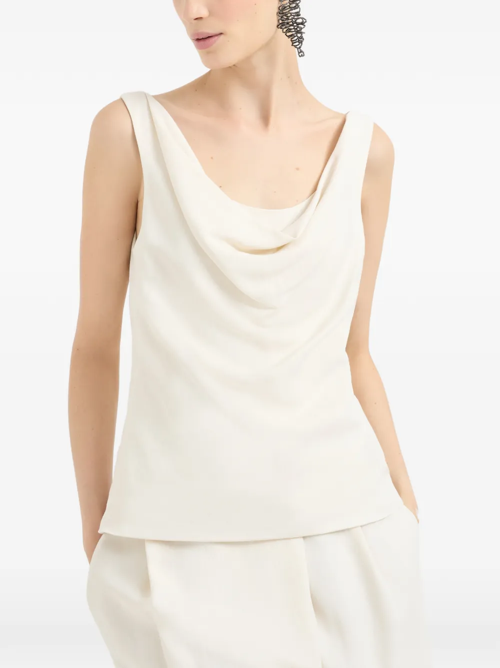 Brunello Cucinelli Top met col Beige