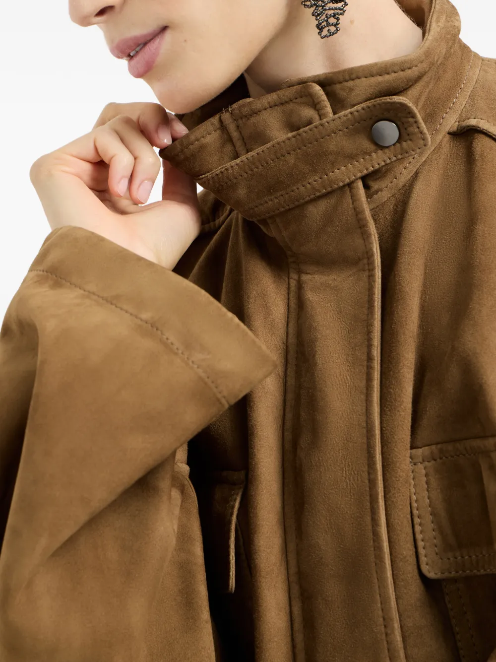 Brunello Cucinelli Jack met drukknoopsluiting Bruin