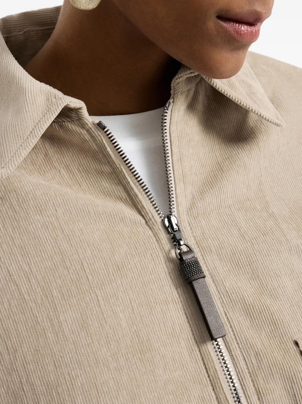 Brunello Cucinelli Ribfluwelen jack Beige