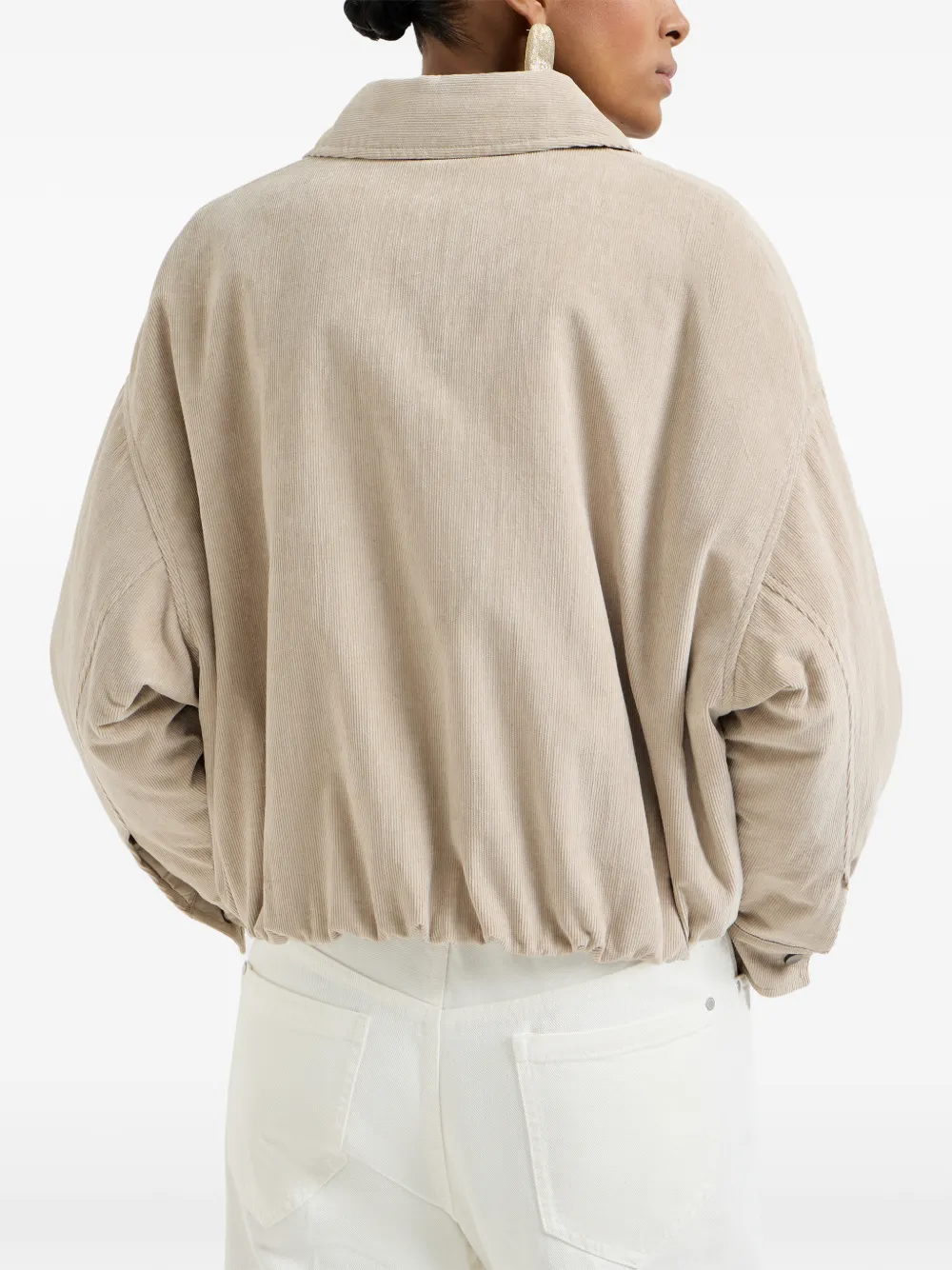Brunello Cucinelli Ribfluwelen jack Beige