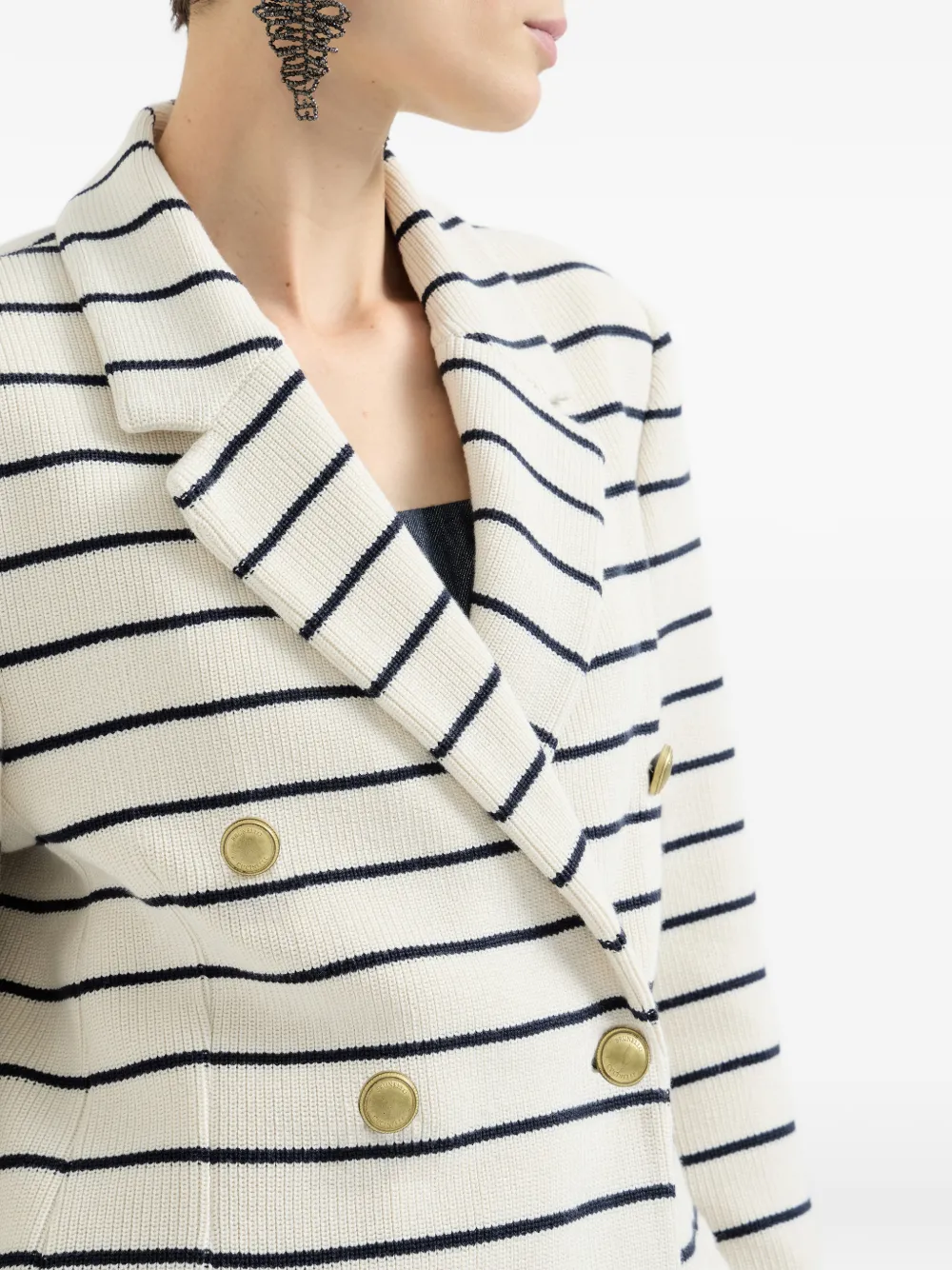 Brunello Cucinelli Gestreepte blazer Wit