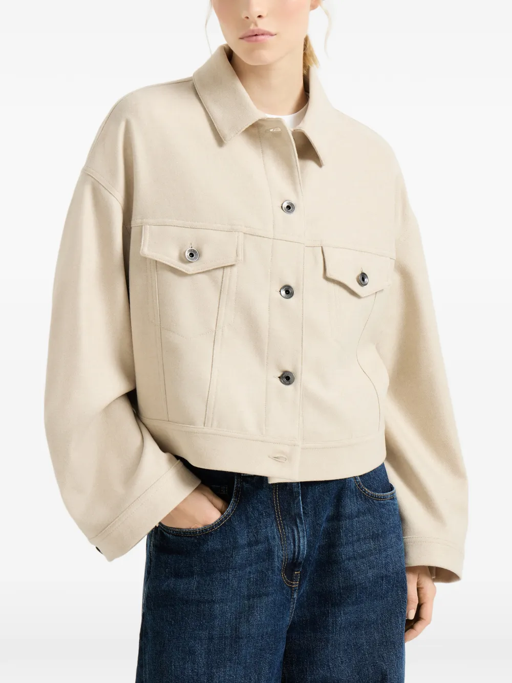  Brunello Cucinelli Monili-embellishment Jacket - Neutrals 