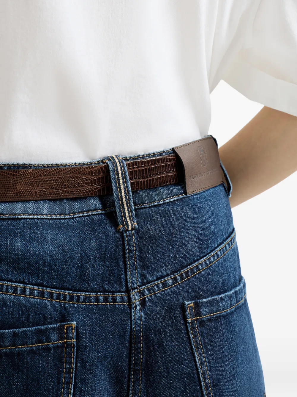 Brunello Cucinelli Jeans met wijde pijpen Blauw