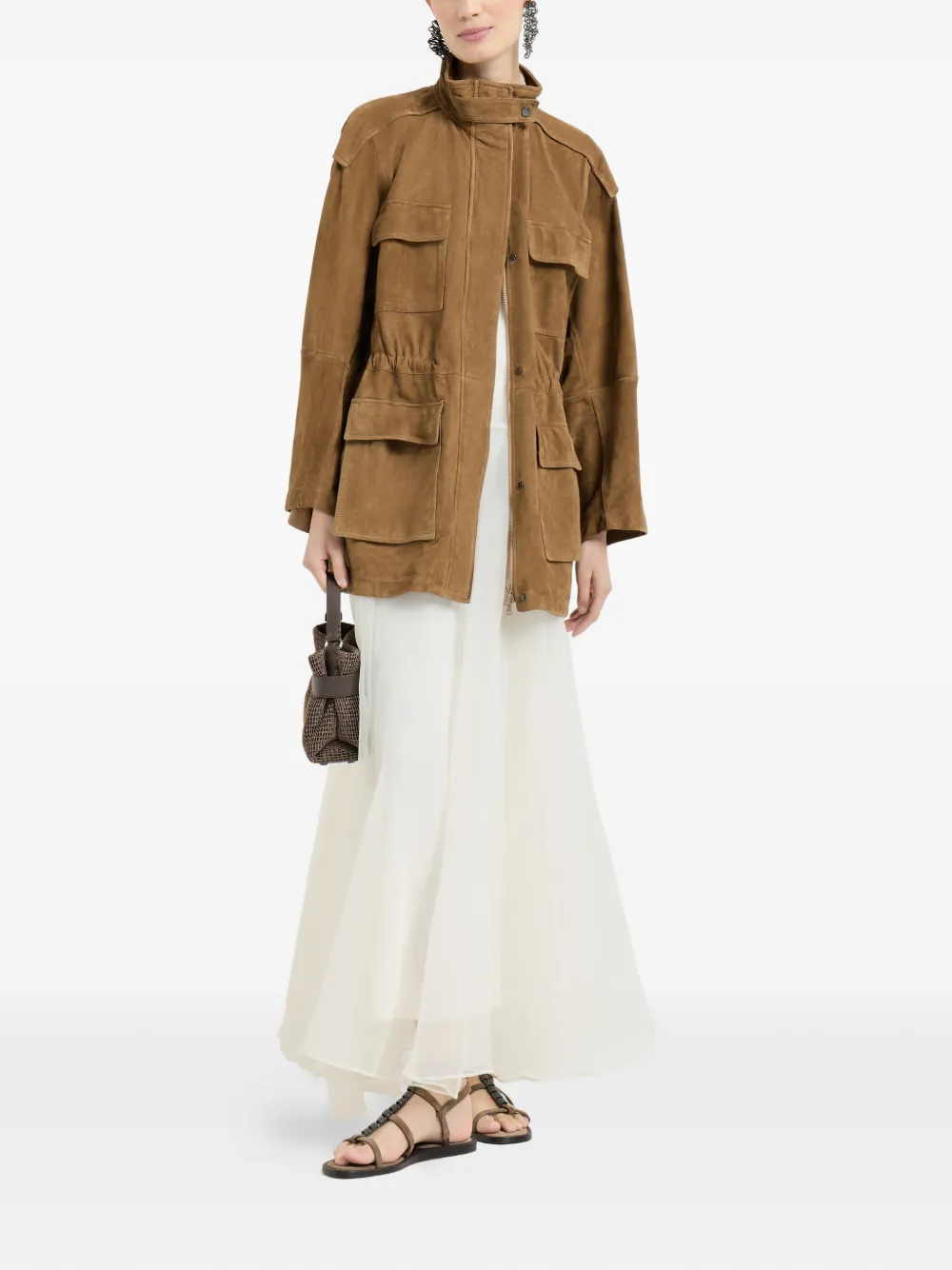  Brunello Cucinelli Turtleneck Maxi Dress - Neutrals 