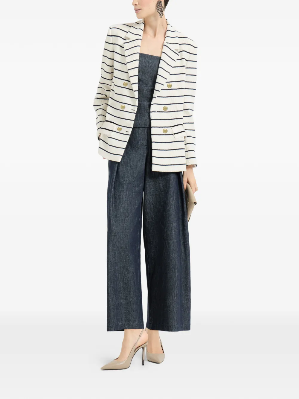 Brunello Cucinelli Bandeau top met denim-effect - Blauw