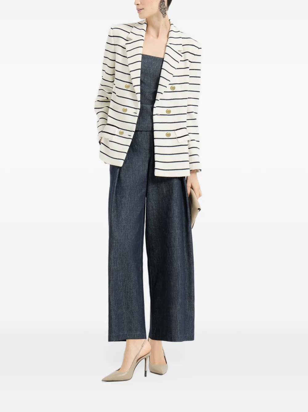 Brunello Cucinelli Bandeau top met denim-effect Blauw