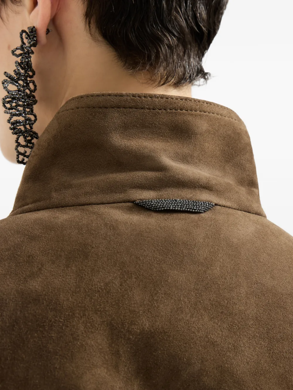 Brunello Cucinelli Spencer met monili detail en voorzak Bruin