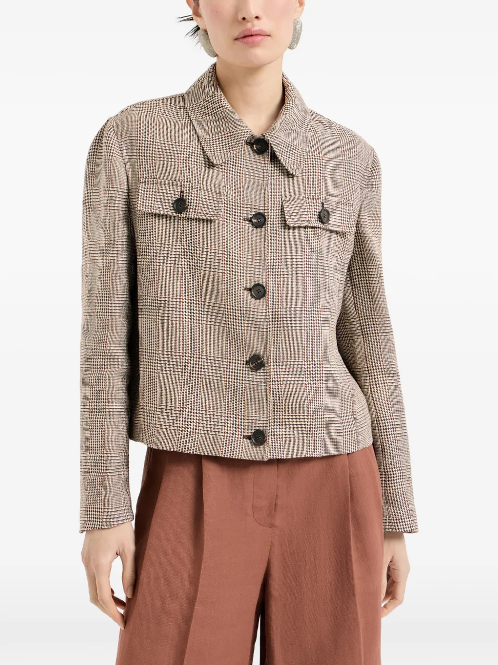  Brunello Cucinelli Monili-detail Button-fastening Jacket - Neutrals 
