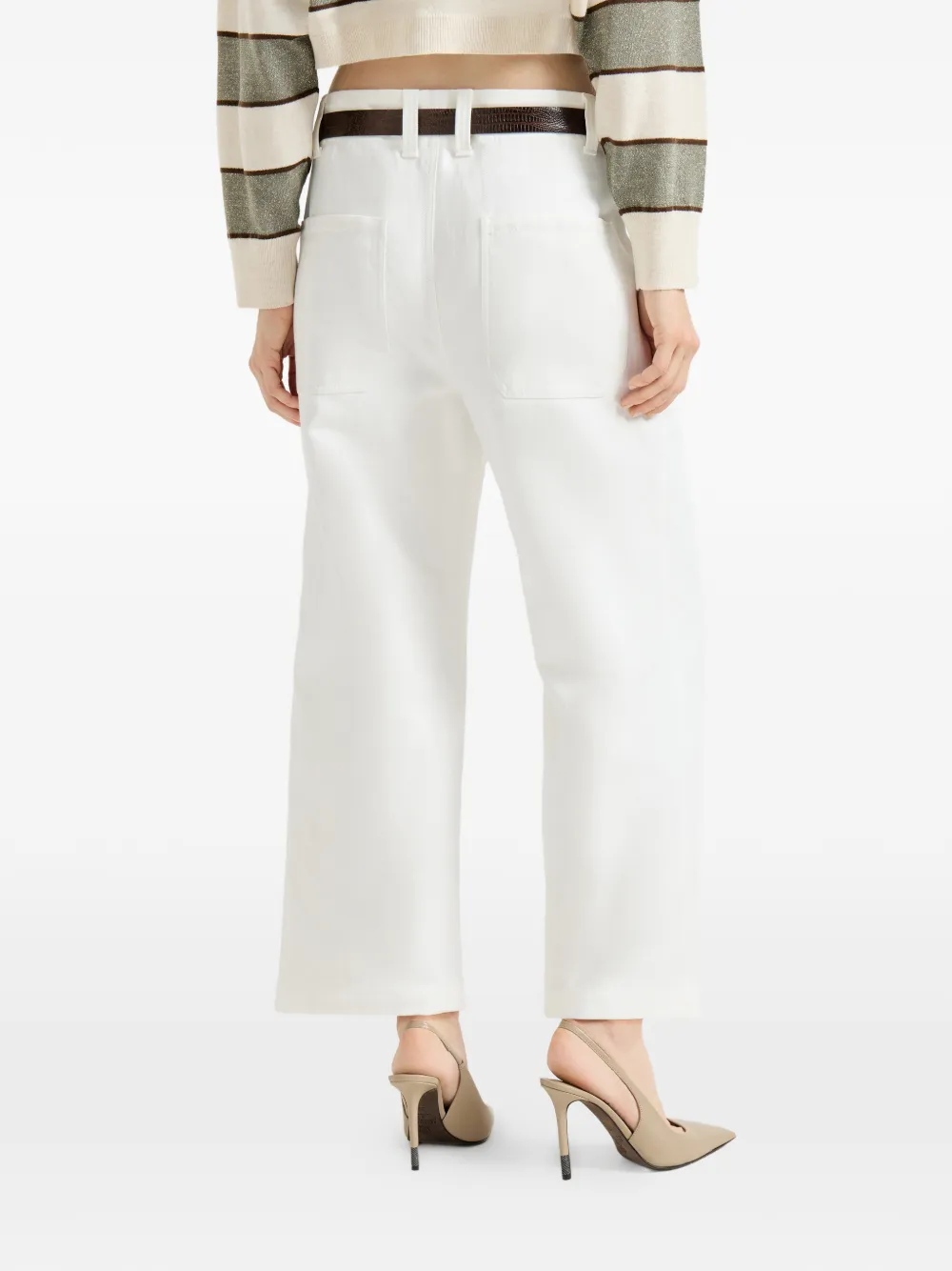 Brunello Cucinelli Cropped chino Wit