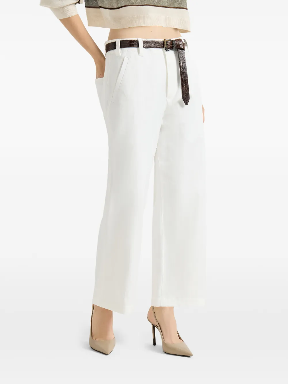 Brunello Cucinelli Cropped chino Wit