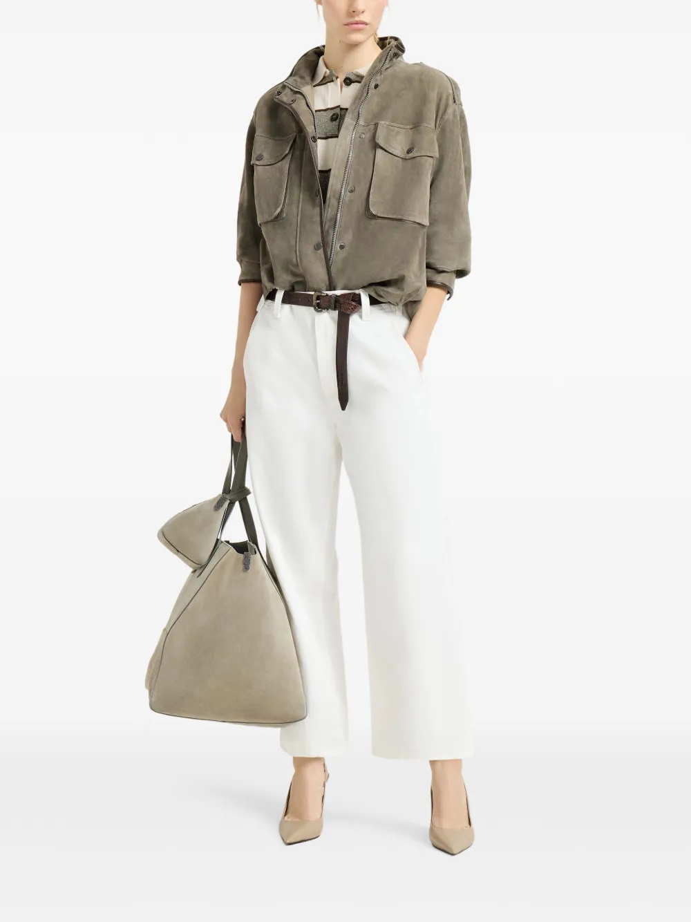 Brunello Cucinelli Broek met ritssluiting - Wit