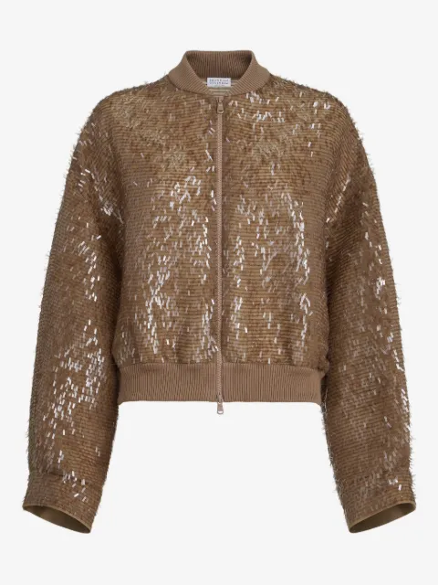 Brunello Cucinelli zip-fastening bomber jacket