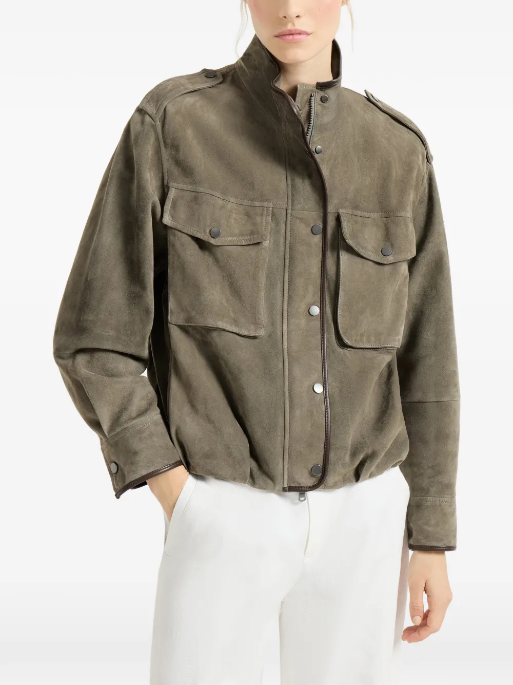  Brunello Cucinelli Leather Jackets - Grey 