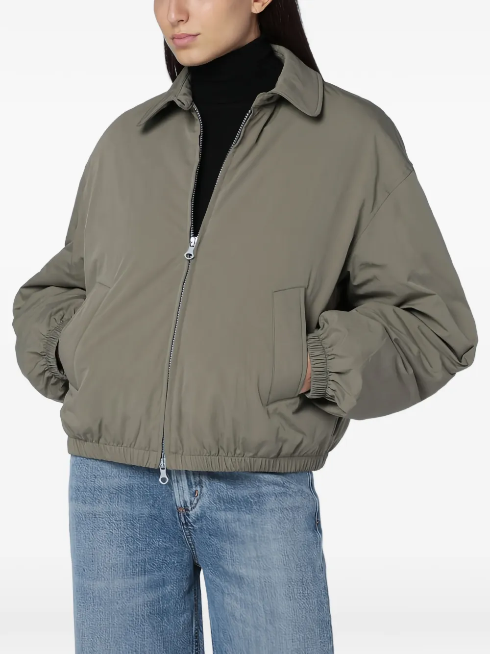 OUR LEGACY zip collared bomber jacket Groen