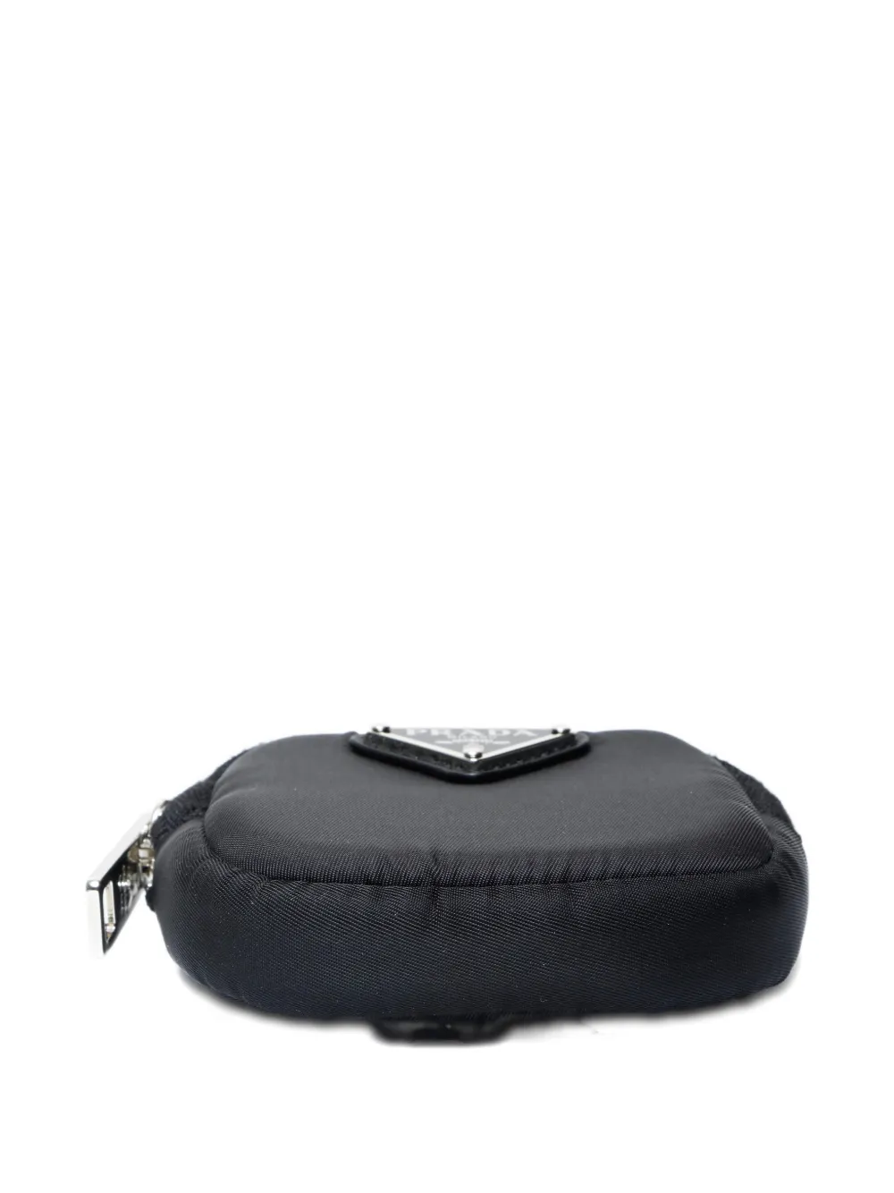 Pre-owned Prada 2020-2025 Mini Zip Coin Purse In Black