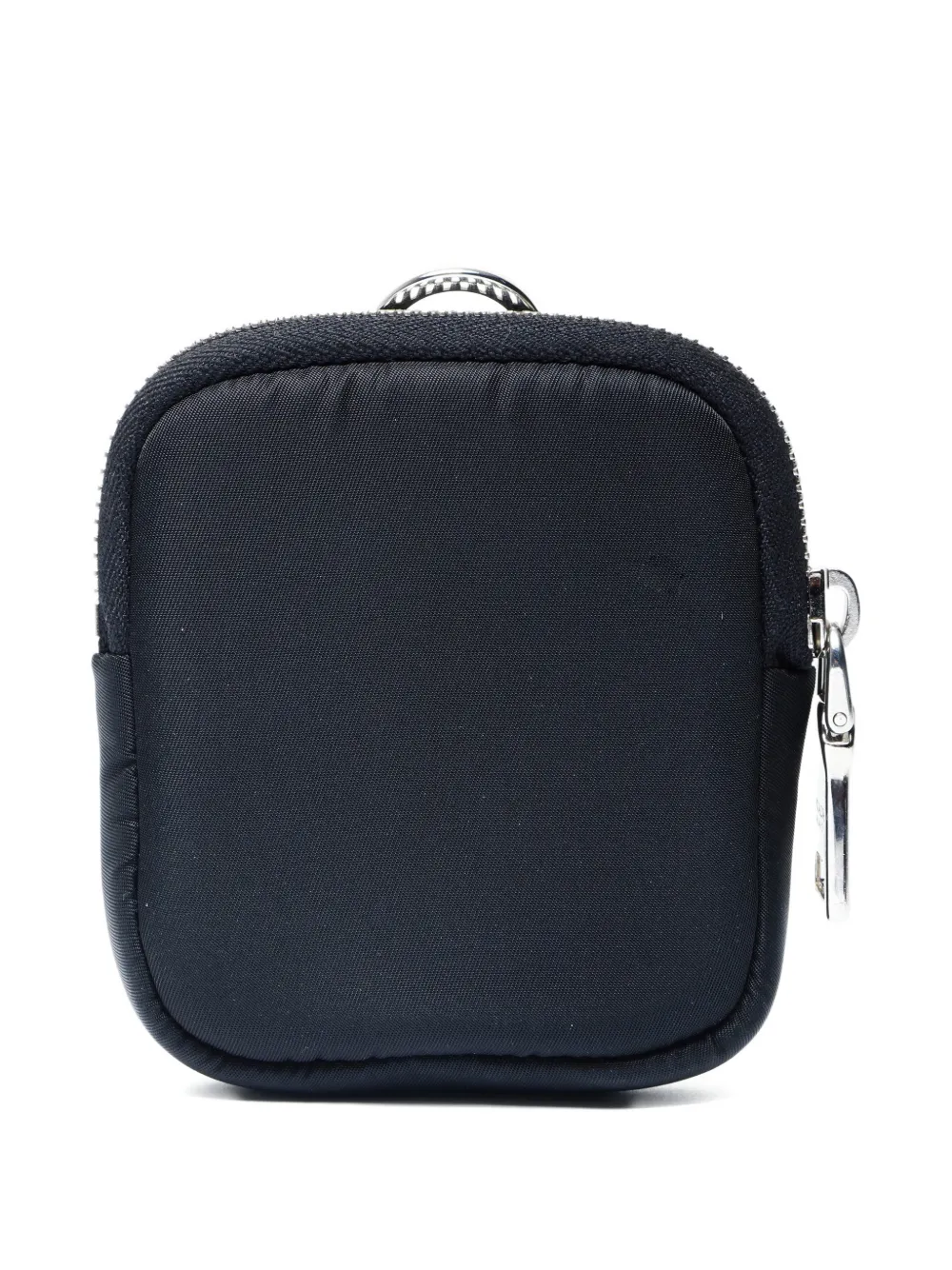 Pre-owned Prada 2020-2025 Mini Zip Coin Purse In Black