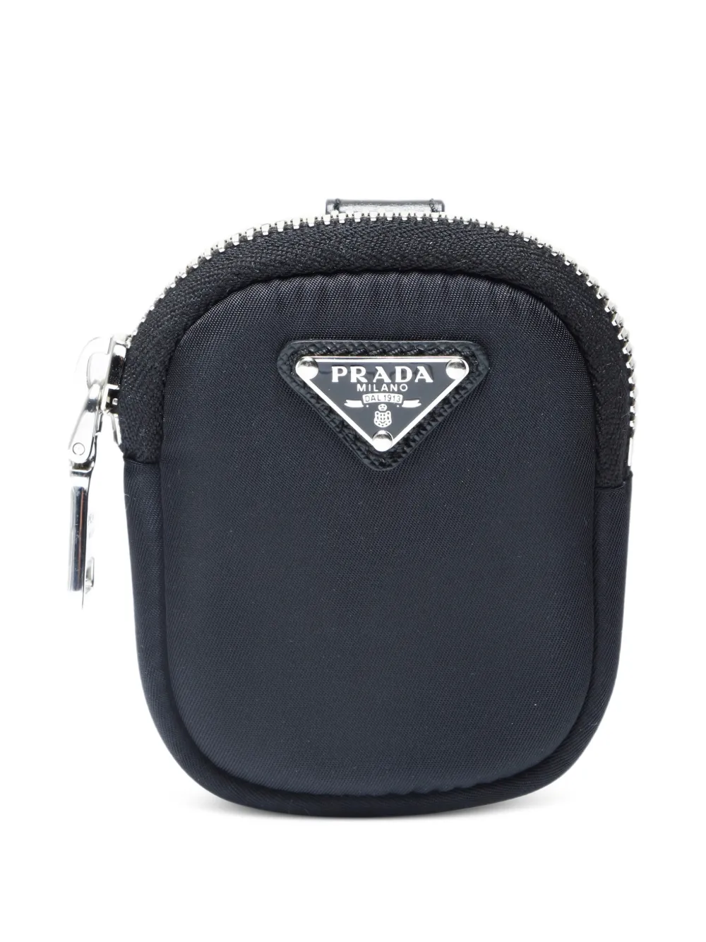 Pre-owned Prada 2020-2025 Mini Logo-plaque Coin Purse In Black