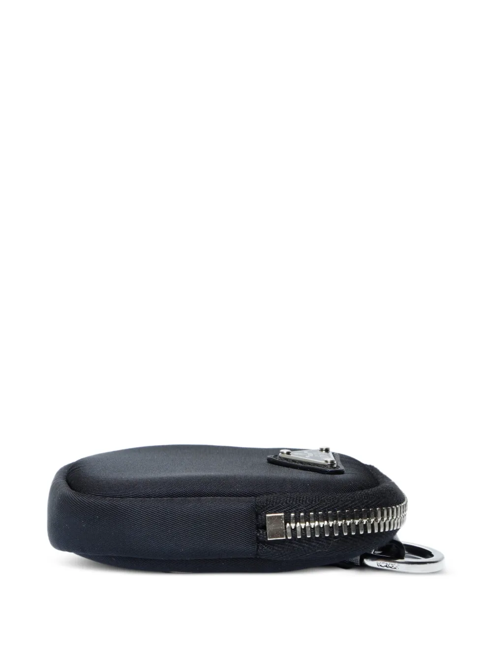 Pre-owned Prada 2020-2025 Mini Logo-plaque Coin Purse In Black