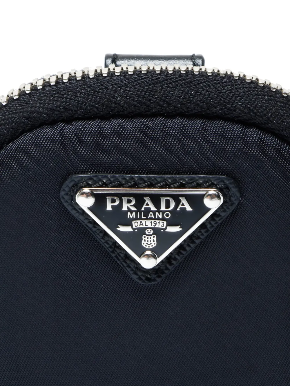 Pre-owned Prada 2020-2025 Mini Logo-plaque Coin Purse In Black