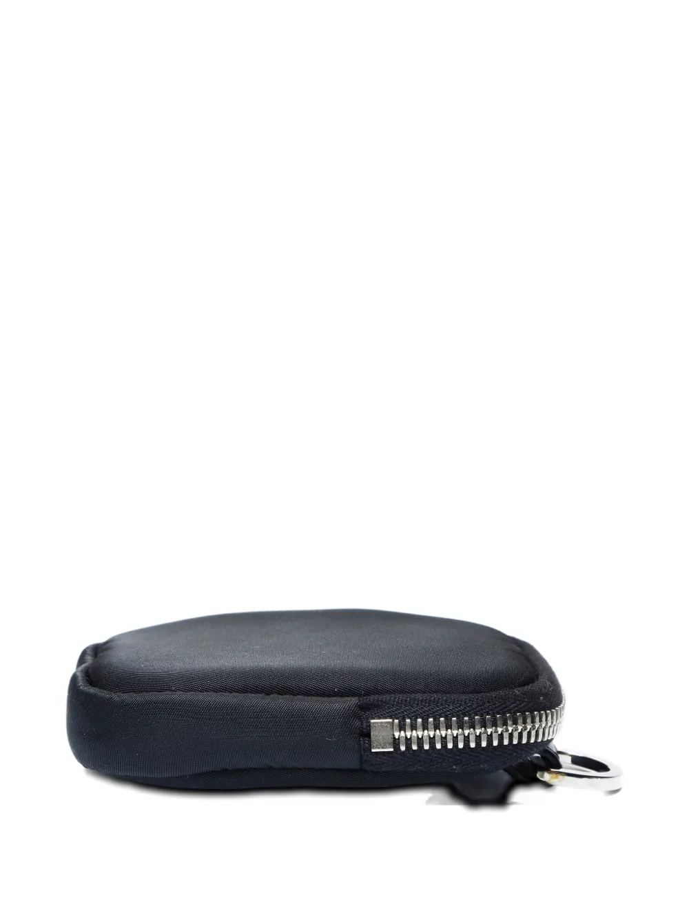 Pre-owned Prada 2020-2025 Mini Zip Coin Purse In Black
