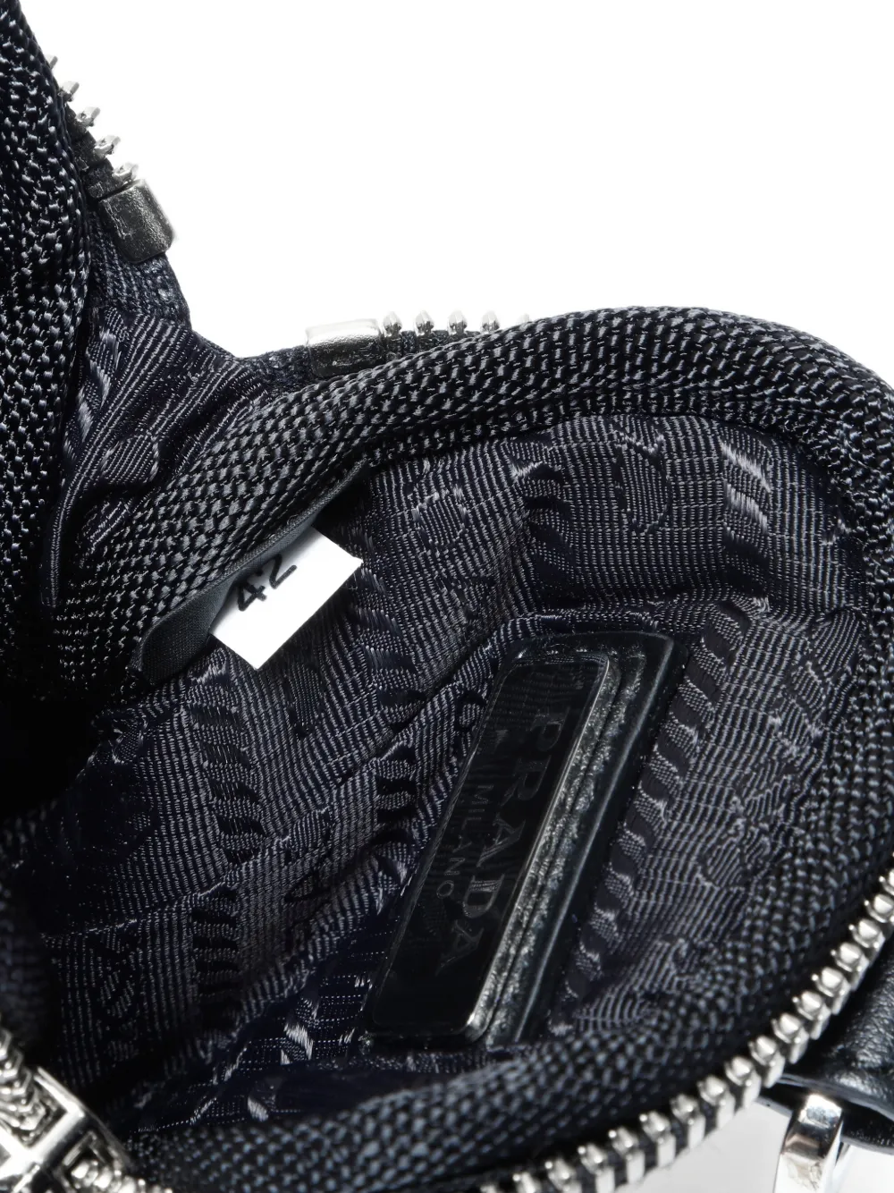 Pre-owned Prada 2020-2025 Mini Zip Coin Purse In Black