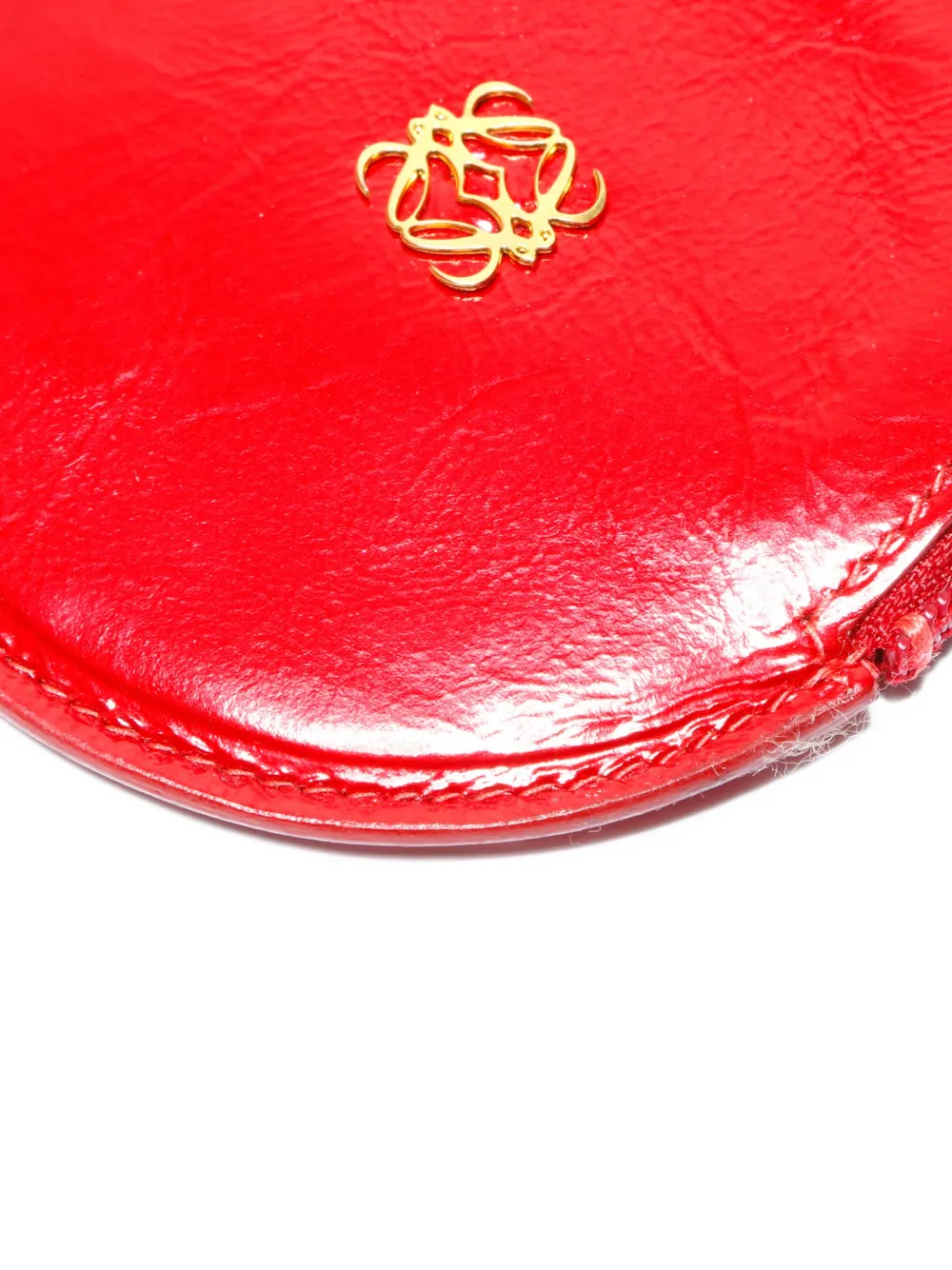 Pre-owned Loewe 1990s Mini Logo Coin Purse In Red