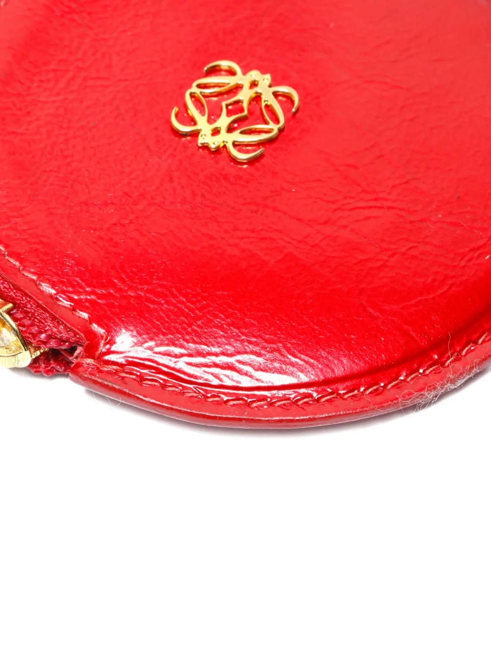 Pre-owned Loewe 1990s Mini Logo Coin Purse In Red