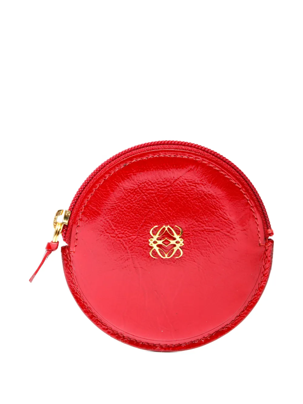 Pre-owned Loewe 1990s Mini Logo Coin Purse In Red