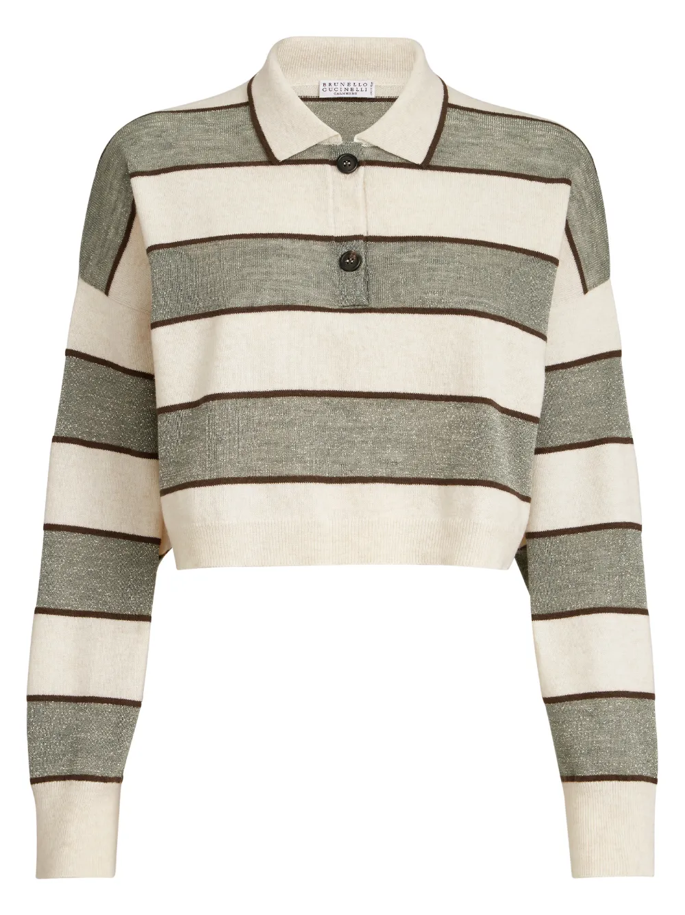 Brunello Cucinelli Striped-pattern Polo In Neutral