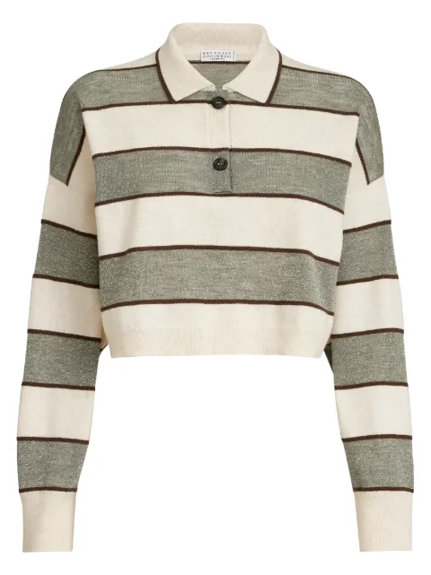 Brunello Cucinelli striped-pattern polo shirt