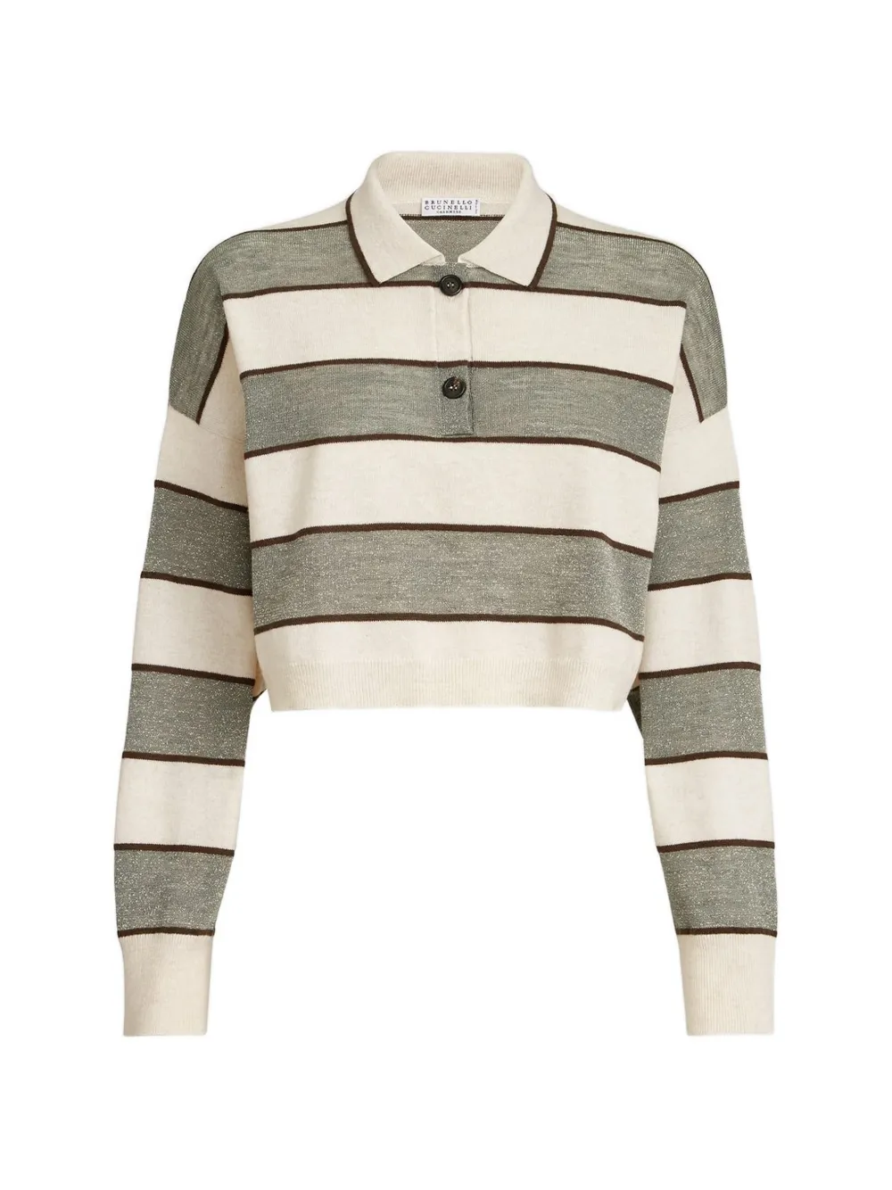Brunello Cucinelli Polo a righe - Toni neutri