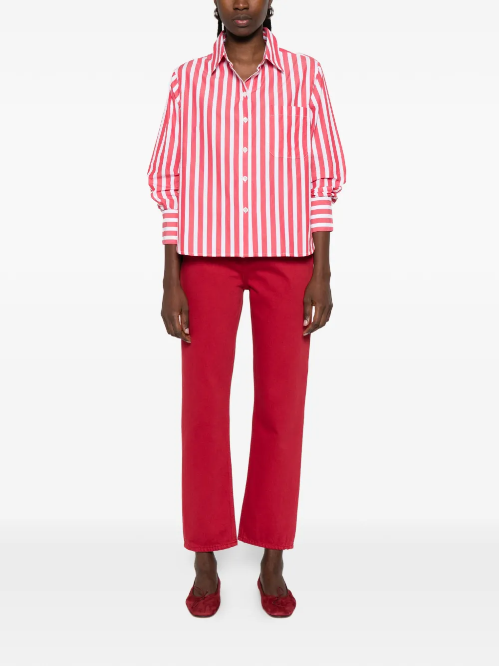  Xirena Monroe Striped Shirt - Red 