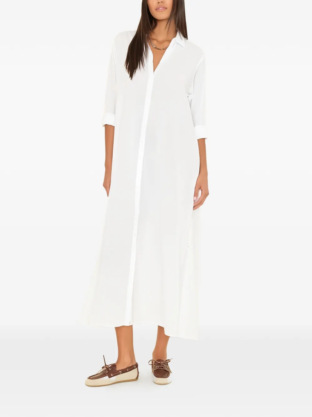 Xirena Boden Shirt Maxi Dress In White