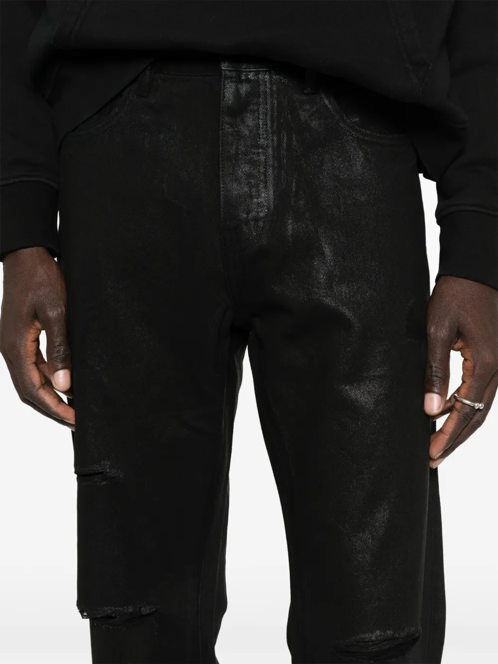 Purple Brand Gerafelde jeans Zwart