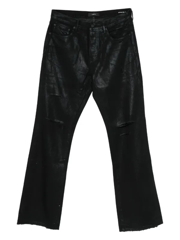 PURPLE ダメージデニム ブラック正規品 Purple Brand ダメージ ジーンズ | ブラック | FARFETCH JP