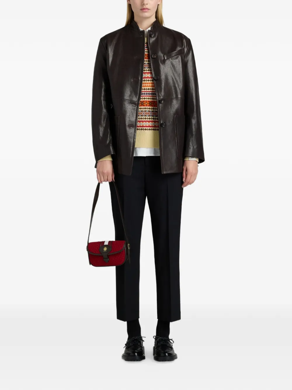  Bally Leather Jacket - Brown 