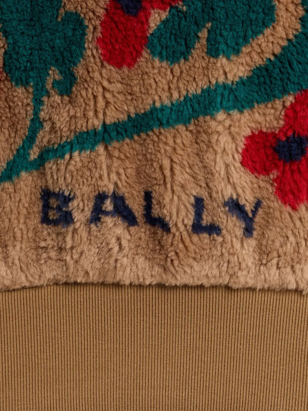 Bally Half-zip Rabbit Graphic Sweatshirt In Brown