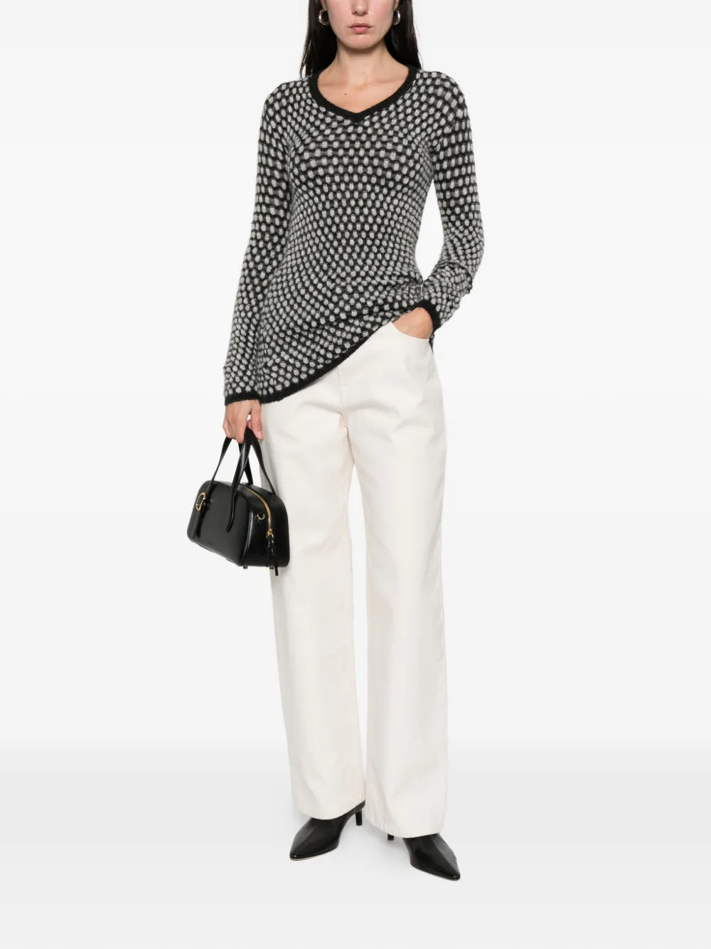 Gianfranco Ferré Pre-Owned suéter con cuello en V 1997 | Image 2