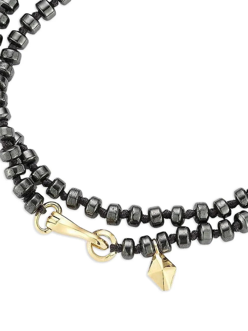 Walters Faith 18k Yellow Gold Hemaite Beaded Bracelet In Metallic