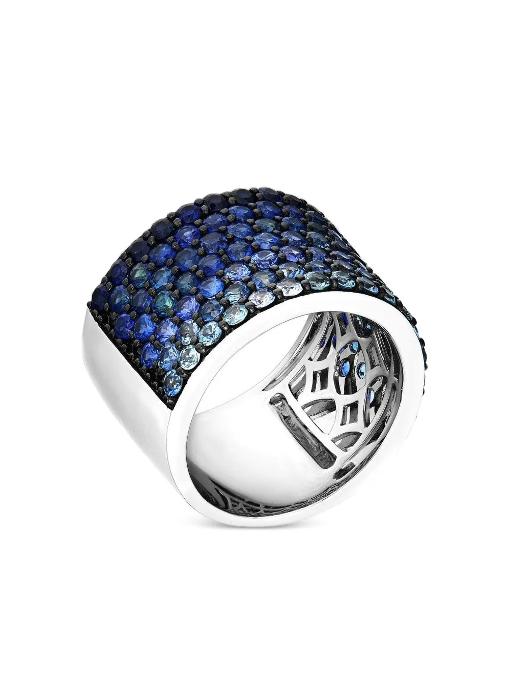 Ruchi New York 18K white gold Ombre Cigar sapphire ring - Argento