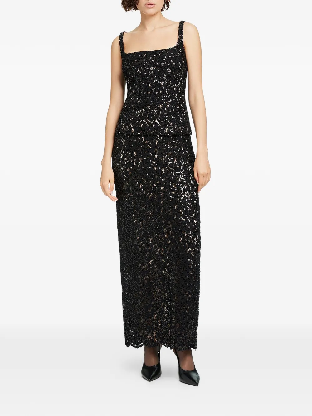 Toccin Bibi Sculpted Tank Top In Black