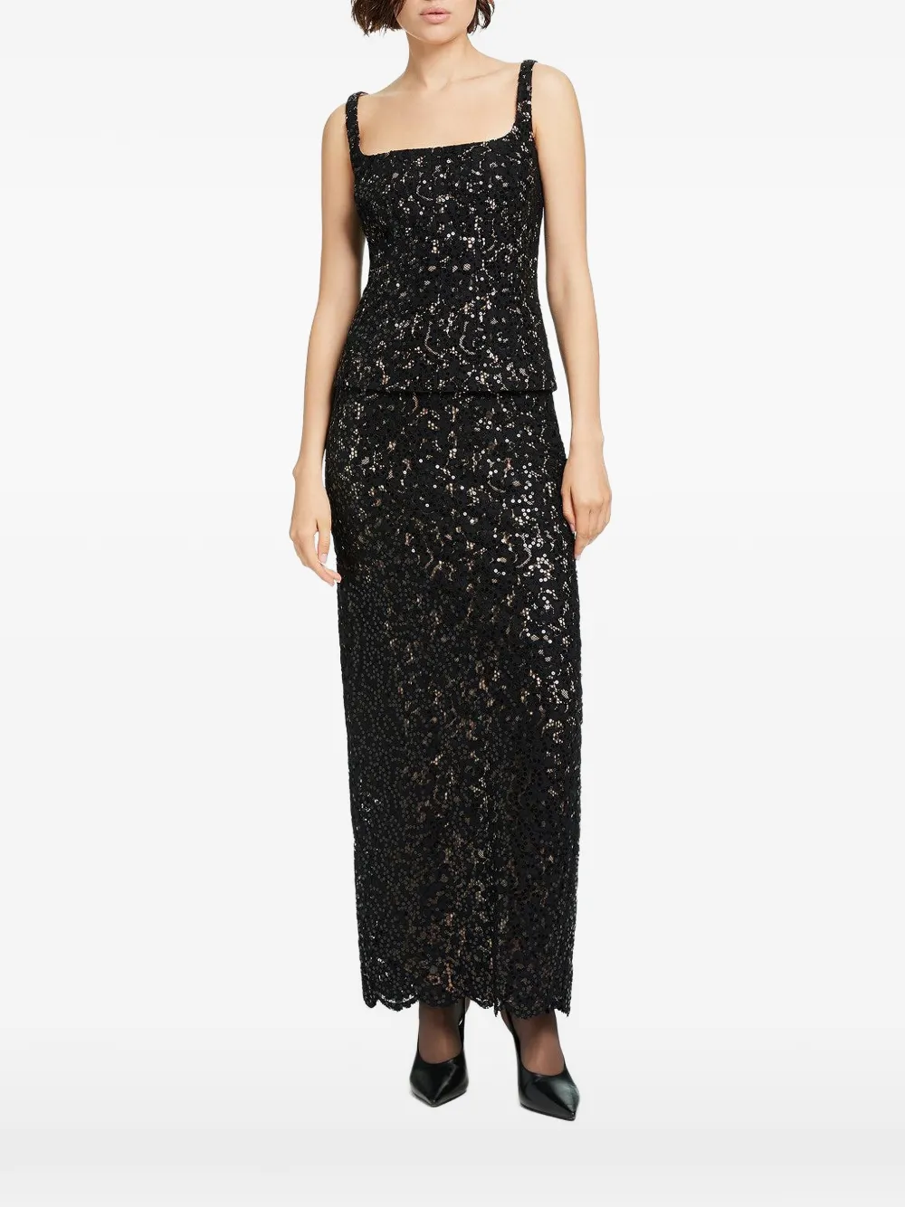 Toccin Bibi Sculpted Tank Top In Black