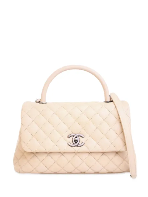 CHANEL Pre-Owned bolsa satchel Coco mediana de piel caviar capitonada 2016-2017
