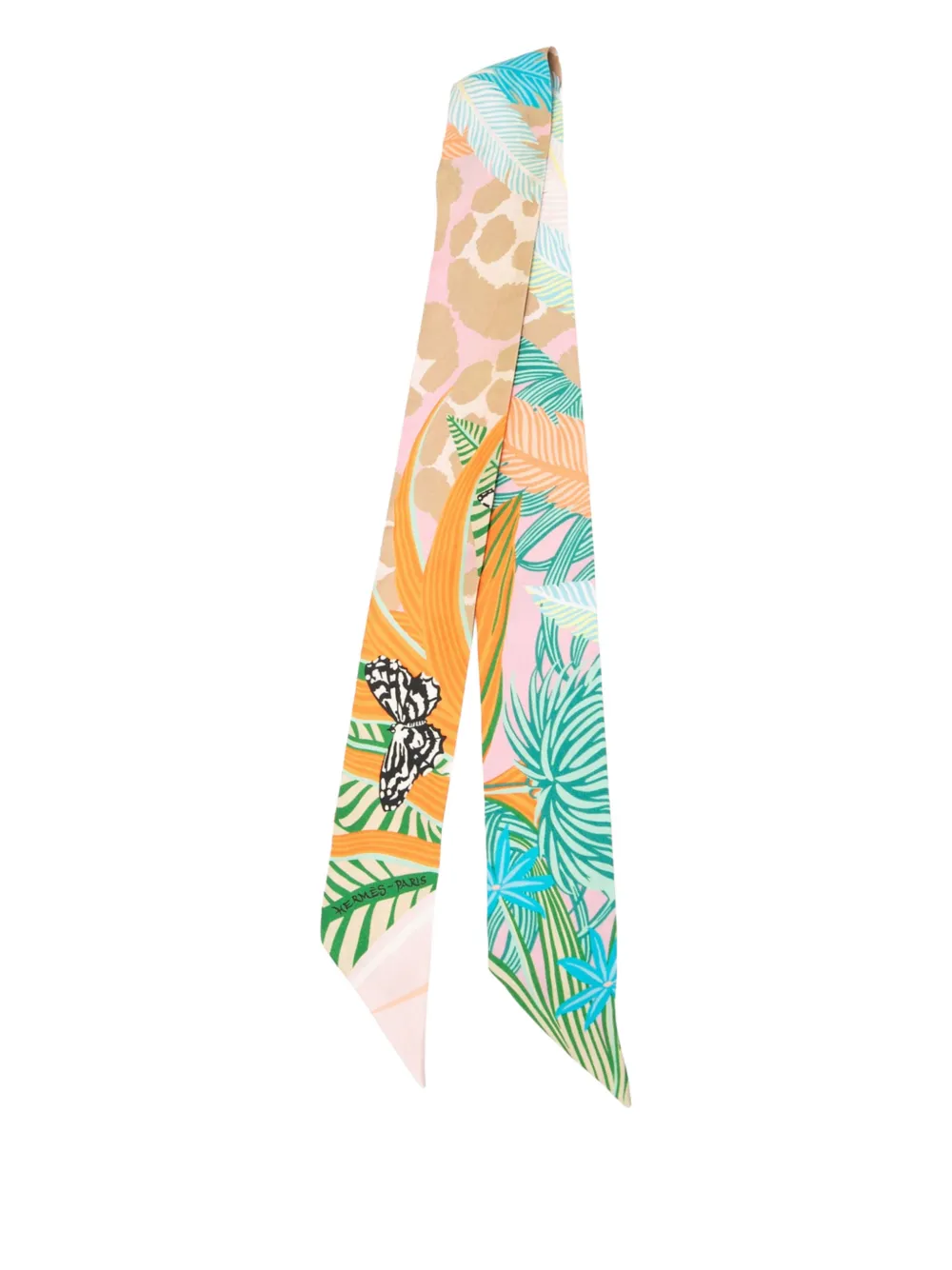 Hermès Pre-Owned 2019-2025 Jaguar Quetzal Silk Twilly Scarf scarves - Rosa