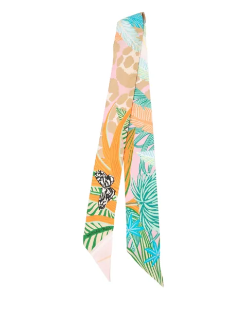 Hermès Pre-Owned 2019-2025 Jaguar Quetzal Silk Twilly Scarf scarves