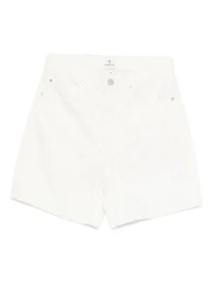 ISABEL MARANT Lesia Frayed Denim Shorts | White | FARFETCH CA