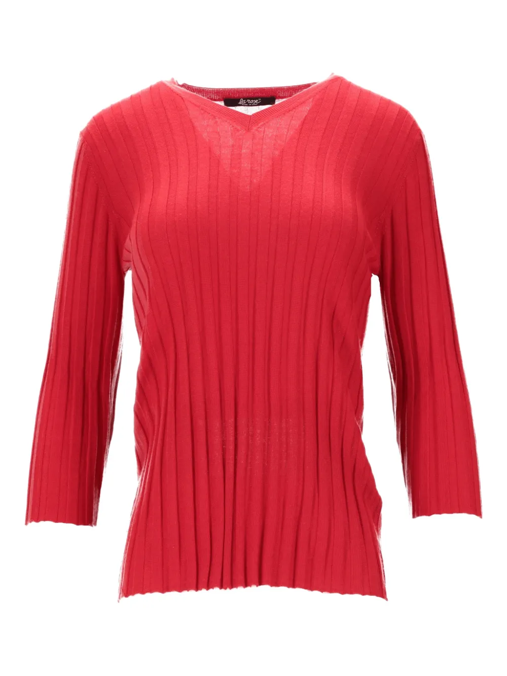 La-Rose Top con scollo a V - Rosso