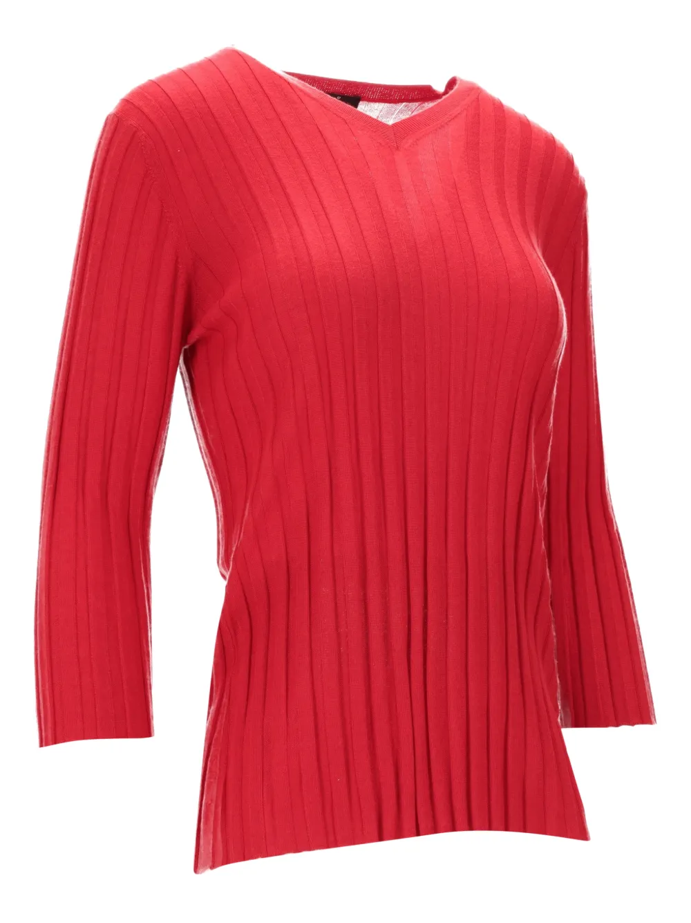 La-Rose Top met V-hals Rood