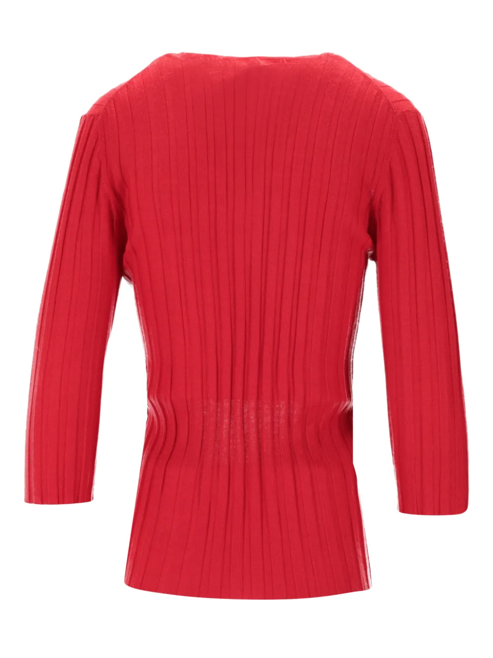 La-Rose Top met V-hals Rood
