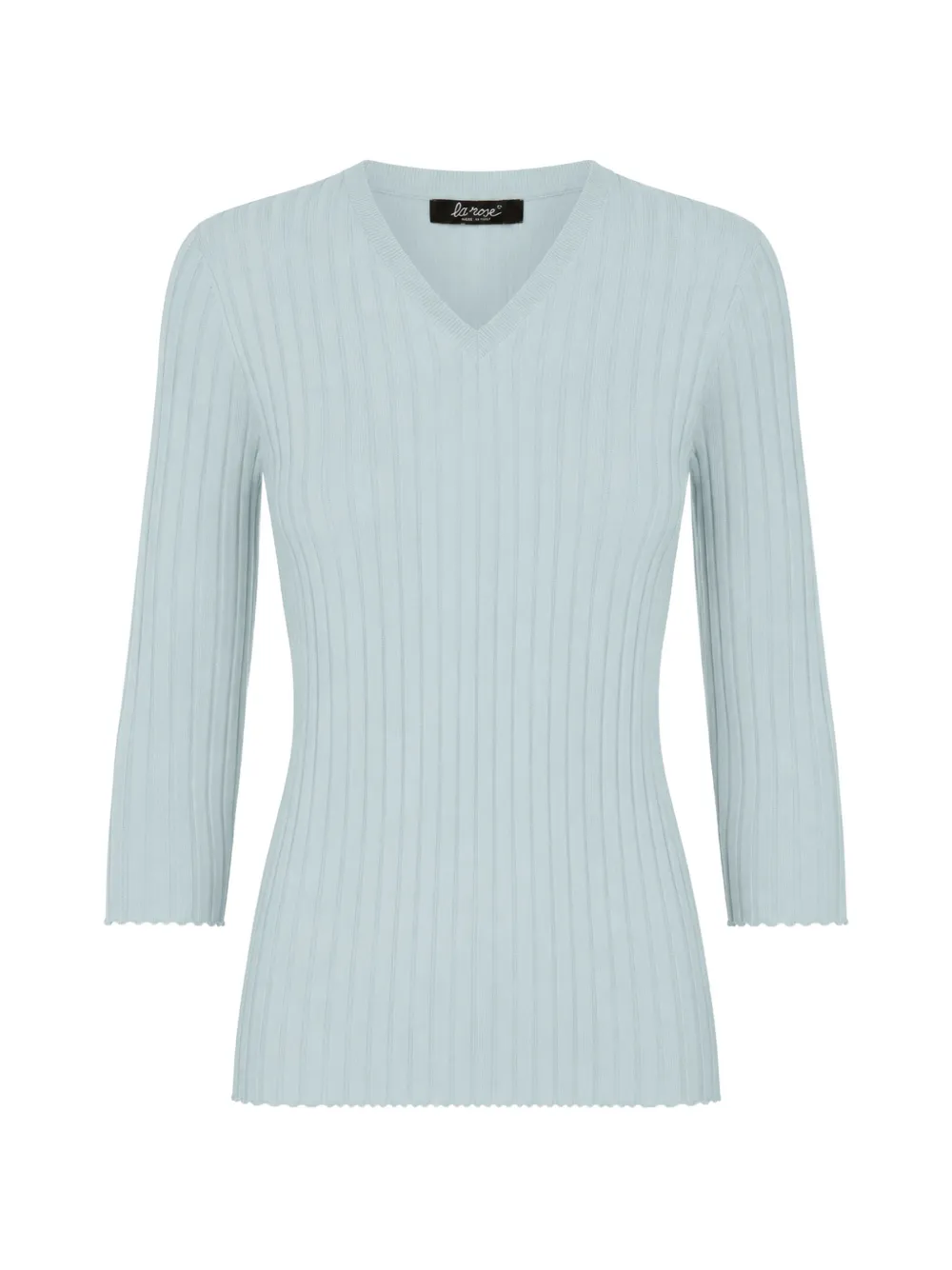 La-Rose ribbed-knit V-neck sweater - Blau
